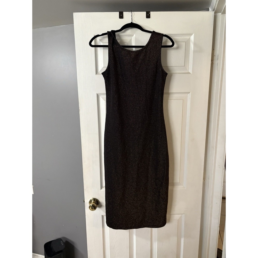 New Gap Womens Black Metallic Shinny Dress‎ Size Small Sleeveless NWT